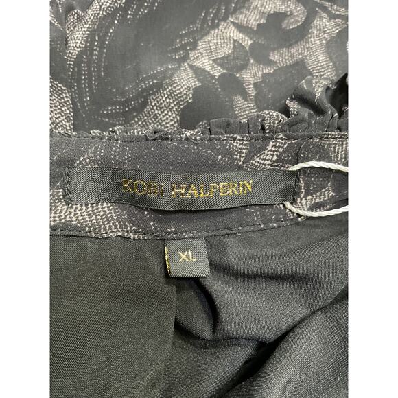 Kobi Halperin 'Landry' Black Viscose Noveau Print Dress Size XL - Picture 5 of 5